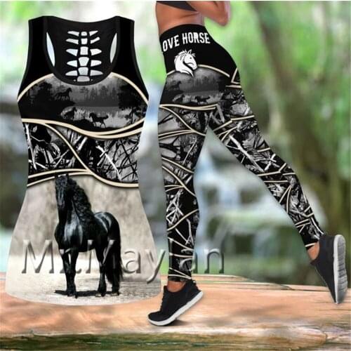 Love Horse 3D Full Printing Hollow Tanktop Women Sexy Vest Girls Fashion Tanktops Clothes Ropa Mujer Oversized EU SIZE Dropship