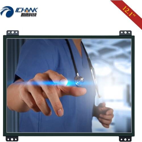 ZK120TC-DR2/12.1" inch 1024x768 Metal Shell DVI VGA Embedded Open Frame Industrial Equipment Touch LCD Screen PC Display Monitor