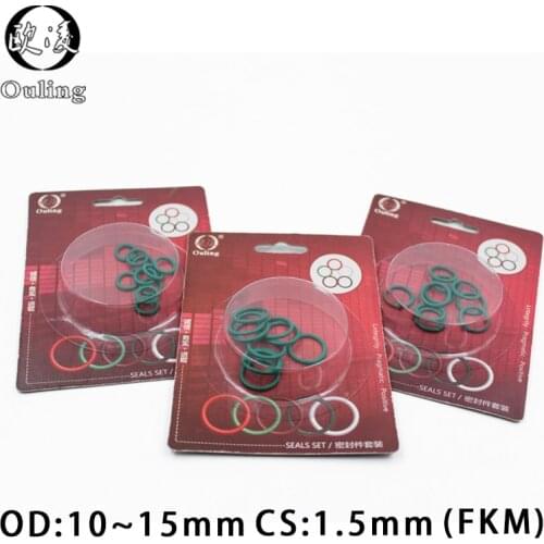 10PC Rubber Ring Green FKM O Ring Kit 5Sizes O rings Seal Rubber Sealing O-ring Washer Gaskets Oil Fuel Assortment Set Kit Box