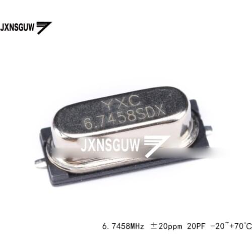 10PCS SMD passive crystal oscillator/HC-49SMD 6.7458MHz 20ppm 20PF X49SM67458MSD2SC
