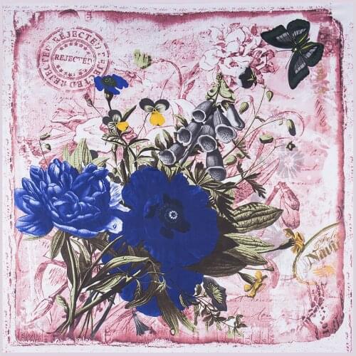 130cm Brand Letter Scarf Flower Big Square Scarf 100% Twill Silk Scarf Woman Fashion Design Kerchief Shawl Scarves For Ladies