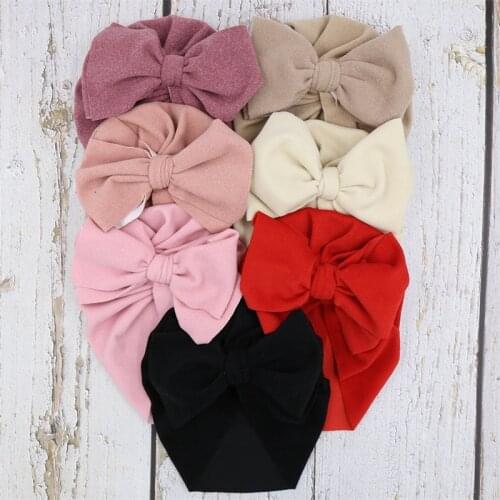 15pc/lot Infant Headbands Solid Color Cashmere Kont Turban Headwear For Girls Spandex Stretchy Beanie Hat Baby Hair Accessories