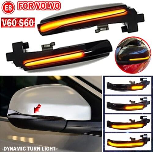 2pcs For Volvo V40 CC II V60 S60 2011-18 S80 V70 III LED Dynamic Turn Signal Light Side Mirror Sequential Blinker Indicator Lamp