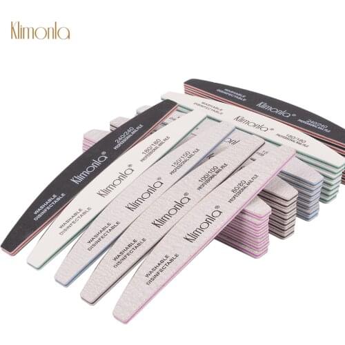3Pcs Klimonla Half Moon Sandpaper Nail File Professional Emery Board Manicure Pedicure Buffers 5 Grit for your choose