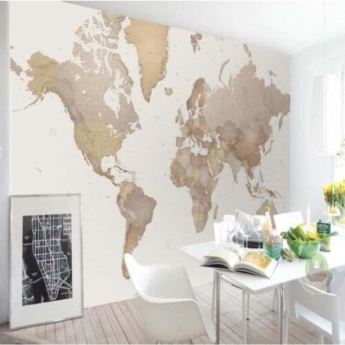 3D Nordic Vintage World Map Wallpaper Mural Creative Art Wall Wallpaper Murals Bedroom HD Printed Scenery Wall Paper Roll