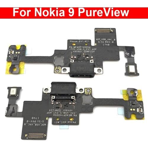 5Pcs/Lot USB Charging Port Mic Microphone Dock Connector Board Flex Cable For Nokia 9 PureView Repair Parts