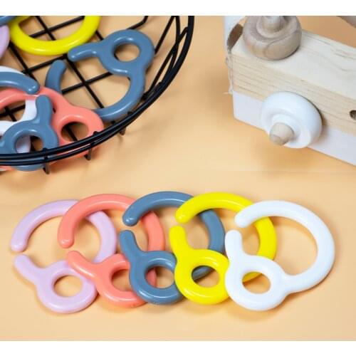 5/10 PCS Plastic Pacifier Hook Teething Ring Links For Baby Stroller Toys DIY Dummy Clips Baby Teether Baby Cart Accessories