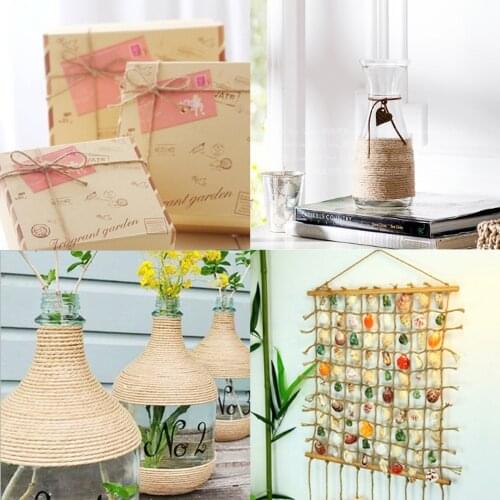 50 Meter Natural Burlap Hessian Jute Twine Cord Hemp Rope String Gift Packing Strings Wedding Christmas Decoration