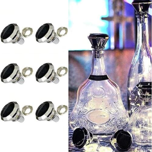 6 Pcs Solar Wine Bottle Stopper Lights 20 LEDs 2 m Solar Fairy Lights for Bottle LED Diamond Fairy Lights Solar Wine Bottle