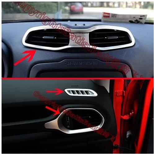 ABS Pearl Chrome Interior Air-Condition Vent Outlet Cover Trim For JEEP Renegade 2015 2016 2017