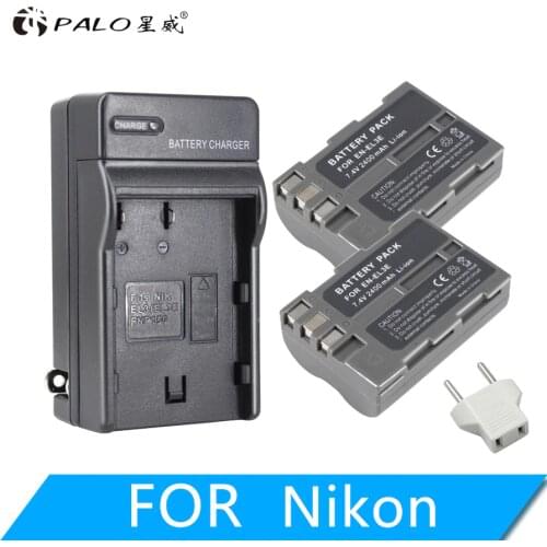 2Pcs EN-EL3E EN EL3E ENEL3E Camera bateria Batteries AKKU + Charger For Nikon D30 D50 D70 D90 D70S