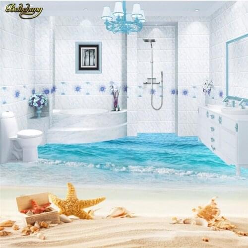 Beibehang Custom Photo Wallpaper Floor Cover Painting Beach Sandwich 3D Floor papel de parede