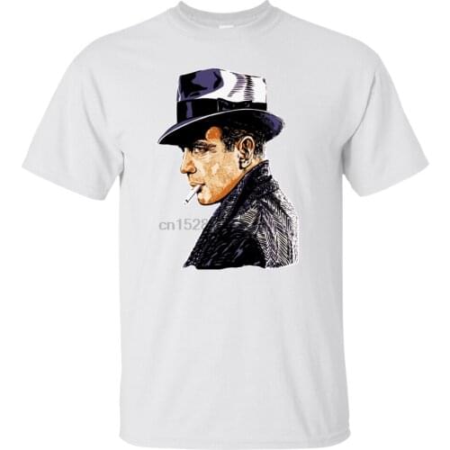 Humphrey Bogart Casablanca Detective Rick Blaine White T-Shirt Maltese Falcon Teenage Pop Top Tee Shirt