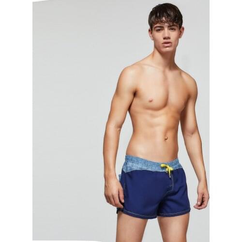 Brand Mens Beach Shorts Patchwork Quick-drying Sports Bottoms Out Door Swimming Trunks Drawstring Surf Board Swimwear for Male