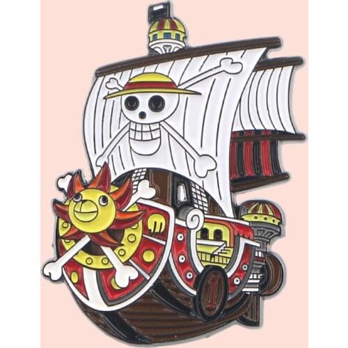 ZF2166 Anime Pirate Ship Clothing Accessories Enamel Pin Brooch Creative Cartoon Denim Coat Lapel Badge Jewelry Gift