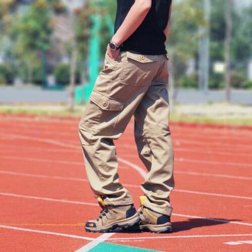 Fleece Cargo Pants Thicken Mens Baggy Cotton Wadded Trousers Mens Casual Winter Straight Men Male Bottoms Plus Size 40