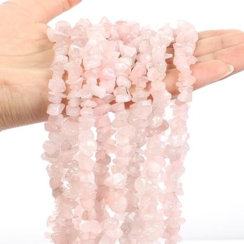 Natural Stone Pink Crystal Irregular Freeform Chip Gravel Beads For Jewelry Charm Bracelets Necklace Making Accessories 3-5-8mm