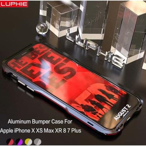 Luphie Phone Case For Apple iPhone 11 Pro X XS Max XR 8 7 Plus Armor Aluminum Metal Bumper Case Frame Protection Cover Coques