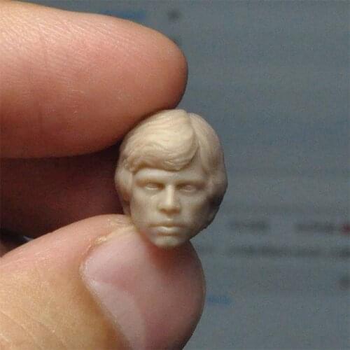 Blank 1/18 Scale Luke Skywalker Head Sculpt Unpainted Fit 3.75" Figure