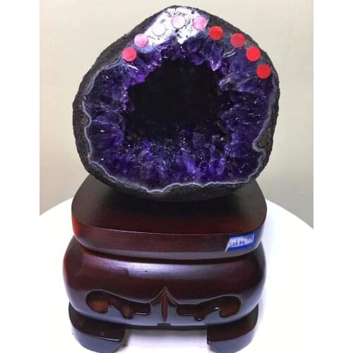 Uruguay titanium amethyst money bag, wealth town house, radiation proof, collectible.The market is rare, can not be found