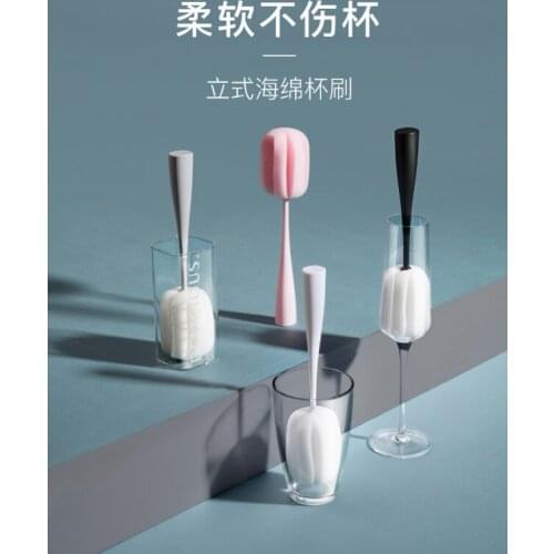 Environmentally friendly material scrub texture easy decontaminated milk bottle cleaning sponge cup brush J05