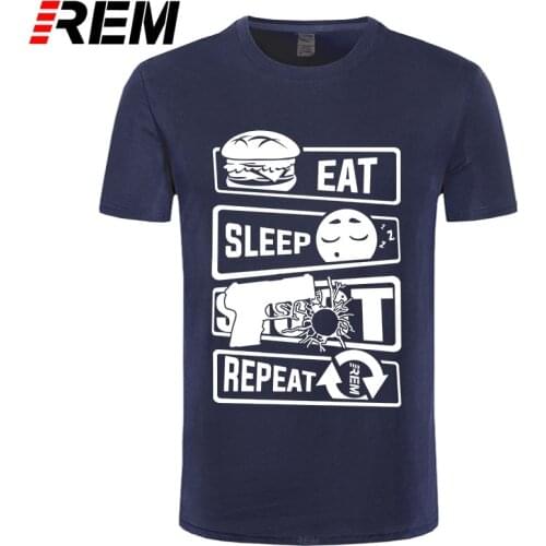 Top Quality Eat Sleep Trumpet T-shirts Men Funny Printed T Shirts Cotton Summer Short Sleeve O-neck Tops Brand Clothing Camiseta