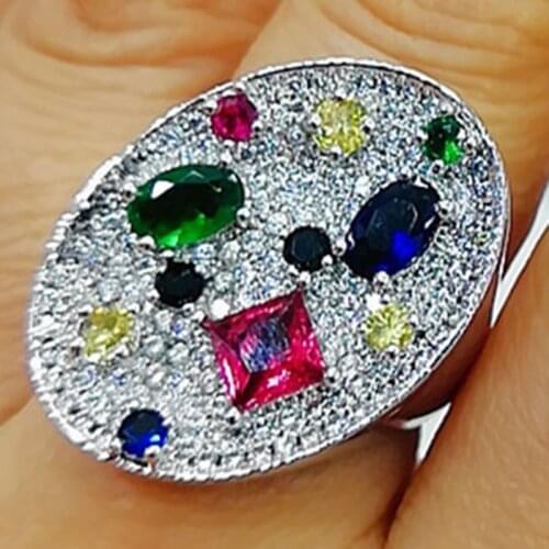 GODKI Luxury Geometry Big Bold Rings with Zirconia Stones 2020 Women Engagement Party Jewelry High Quality