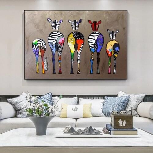 Graffiti Art Zebra Abstract Canvas Art Posters And Prints Colorful Animals Canvas Painting Nordic Wall Art Picture For Kids Room