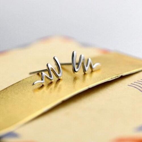 Hot Popular New Arrival 925 Sterling Silver Jewelry Fine Delicate Fashion Wave Curve Female Earrings SE67