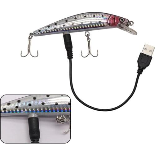 USB charging Rechargable New Winter Ice Fishing Fake Lure 3D Eyes Colorful Winter Bait Hard Lure Balancer Fishing Bait