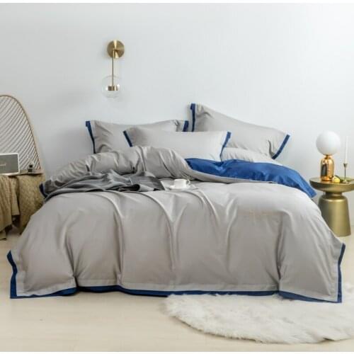 1000TC Egyptian Cotton Bedding set gray quilt cover bed sheet pillowcase 4pieces home textile bedding
