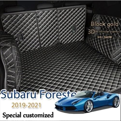 Leather Car Trunk Mat For Subaru Forester 2019-2021 Cargo Liner Accessories Interior Boot