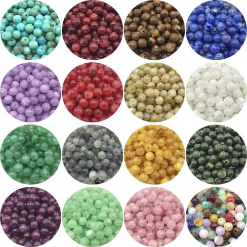 6/8/10mm Imitation Natural Stone Round Acrylic Beads Clouds Effect Beads For Jewelry Makeing Bracelet necklace DIY Accessory
