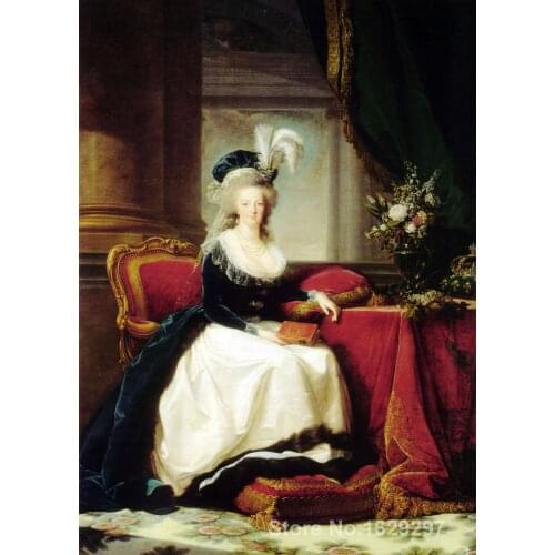 Marie Antoinette with a book Paintings by Elisabeth Vigee Lebrun impressionist art High quality Hand painted