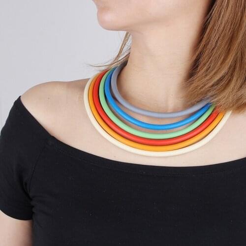 Cute Rainbow Choker Necklaces 2021 Trendy Colorful Neck Chains For Women Harajuku Fashion Jewelry Vintage Gift LGBT Necklace
