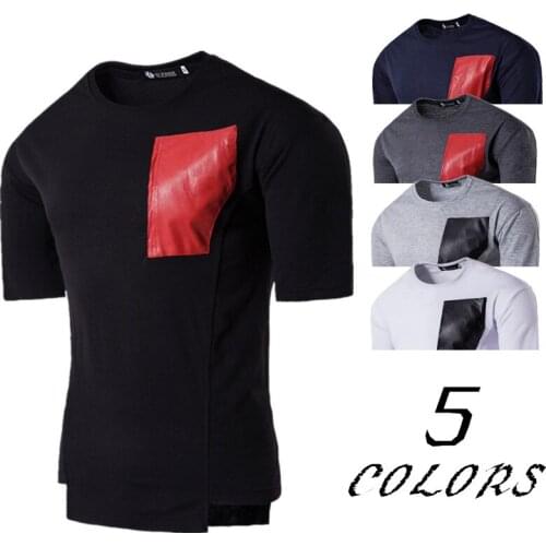Summer New Personalized Tailoring Fight Skin Pockets Short-Sleeved T-shirt Street Irregular Hem Top