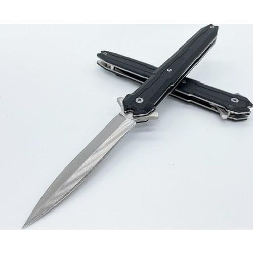 Fixed Blade Knife Black Folding Pocket Knife Quick Open Tactical Knife EDC Knife Self-defense Weapon Survival Knives