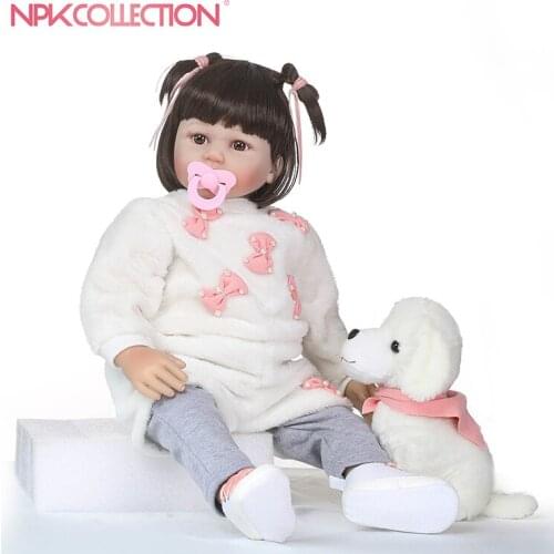 NPKCOLLECTION Silicone Reborn Baby Doll Playmate Gift For Girls 58cm Baby Doll Alive Soft Toys For Bouquets Doll Bebes Reborn