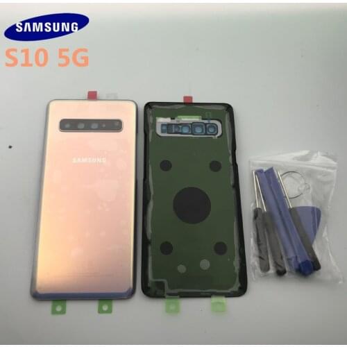Original new SAMSUNG Galaxy S10+plus G977 G977F 5G version Back Glass Battery Cover Rear Door Housing Case Back Glass Cover