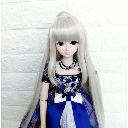 BJD SD 1/3 1/4 1/6 1/8 ponytail wig with long straight sideburns high temperature fiber hair doll wig doll accessories