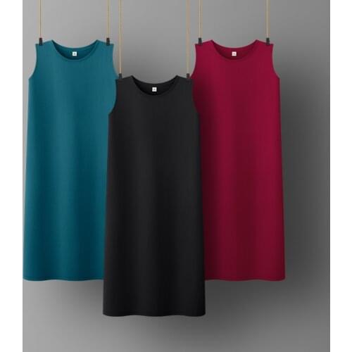 Spring summer Woman Cotton Soft Tank Dress Casual Satin Sexy Camisole Elastic Female Home Beach Dresses
