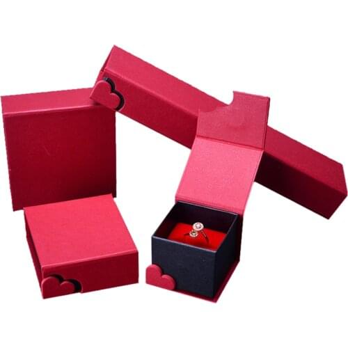 Wedding Jewelry Proposal Gift Paper Box Packaging Bracelet Bangle Necklace Pendant Ring Soft Jewellery Display Organizer Case