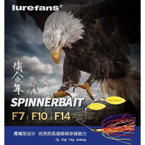 Lurefans 1pcs Fishing Lures Wobble 7/10/14g Spinner Bait With Brass Fishing Spoon Lure Metal Jig Jigging Swimbait Spinnerbait