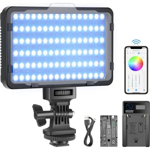 Neewer RGB Video Light with APP Control, 360° Full Color Led Camera Light with Battery for DSLR Camera Camcorder Photo Lighting