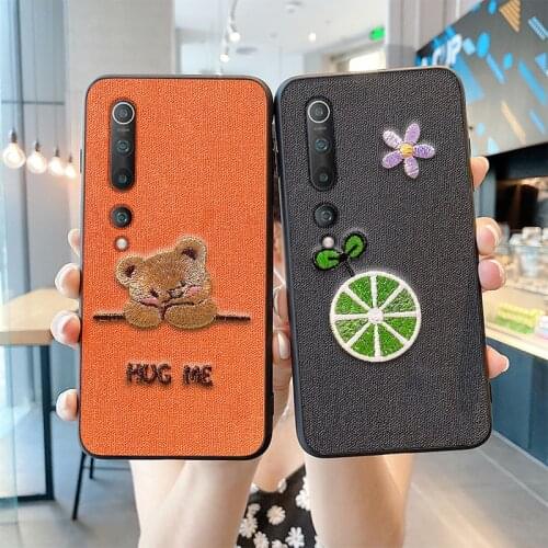 Luxury Embroidery For Xiaomi Mi 8 Explorer MIplay mi10 pro mix2 max 2 cc9 mi9 a3 lite phone Case 3D fashion soft silicone cover