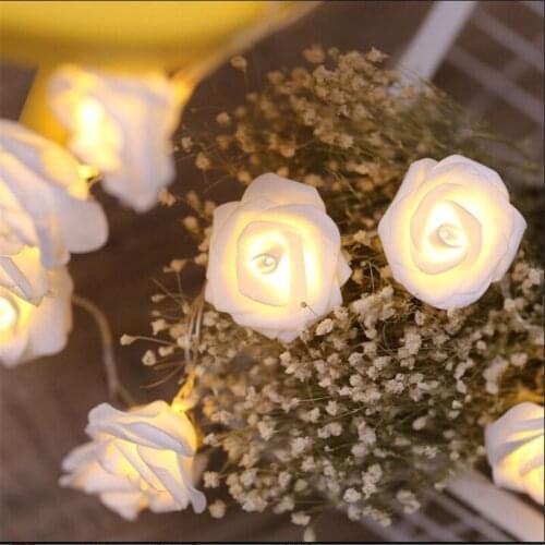 10M 50LED String Light Christmas Rose Flower LED Fairy Lights Indoor Wedding Holiday Party Bedroom Decoration EU US plug