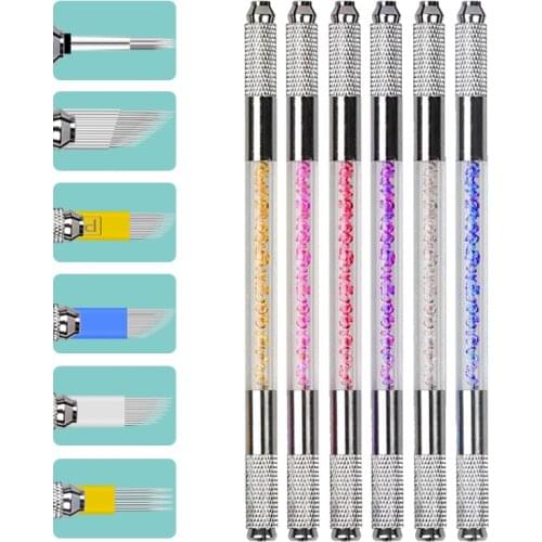 Microblading Pens Silver 1Piece Light Manual Tattoo Eyebrow Pens For Permanent Makeup Supplies Durable Aluminum Pen