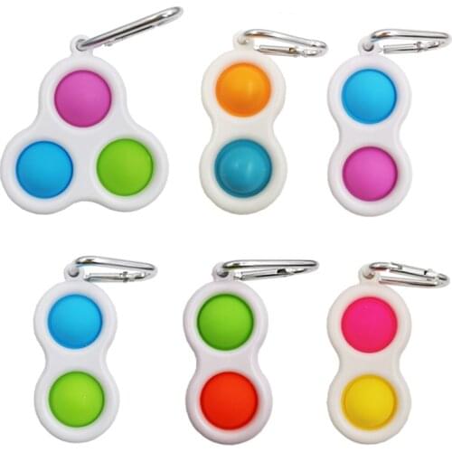Fidget Toys Simple Dimple Relief Keychain Sensory Antistress Toys For Kids Adults Early Educational Autism Special Need Toys