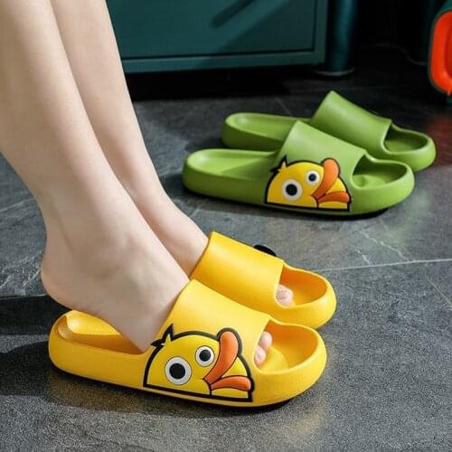 Summer Slides Cartoon Women Slippers Non-Slip Candy Color Soft Sole Indoor Hotel Eva Sandals Men Couple Shoes Bothe Flip Flops