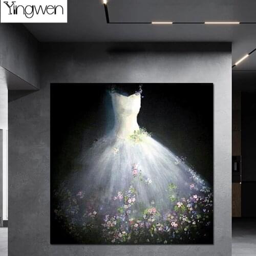 Wedding Dress Diamond Painting 5D White Bridal Veil Full Square Round Diamond Embroidery Cross Stitch Art 3D DIY Home Decoration